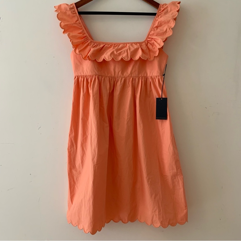 NWT EPHEMERA Ephemera orange babydoll dress with ruffle details Size 8
